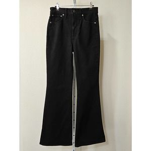 MADEWELL Women's The Perfect Vintage Flare Black Zippered Jeans sz 27